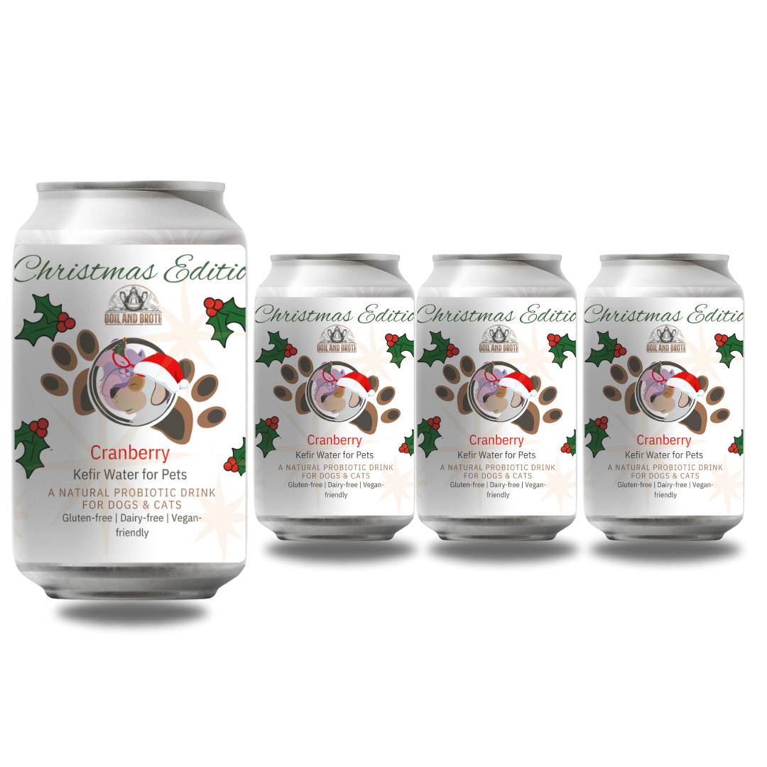 Cranberry Water Kefir for Dogs 330ml x 4 Christmas Edition