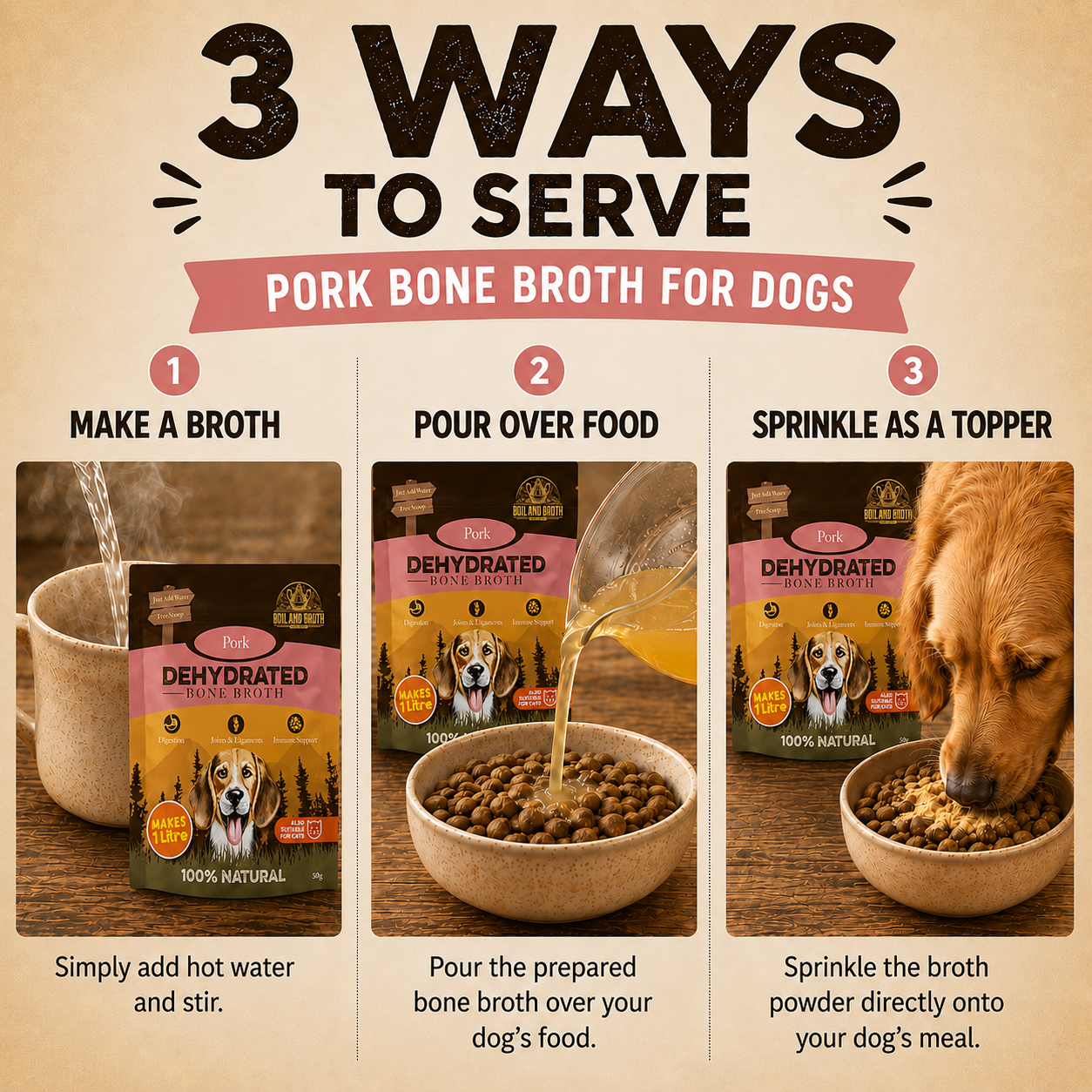 Pork Bone Broth for Dogs – 50g