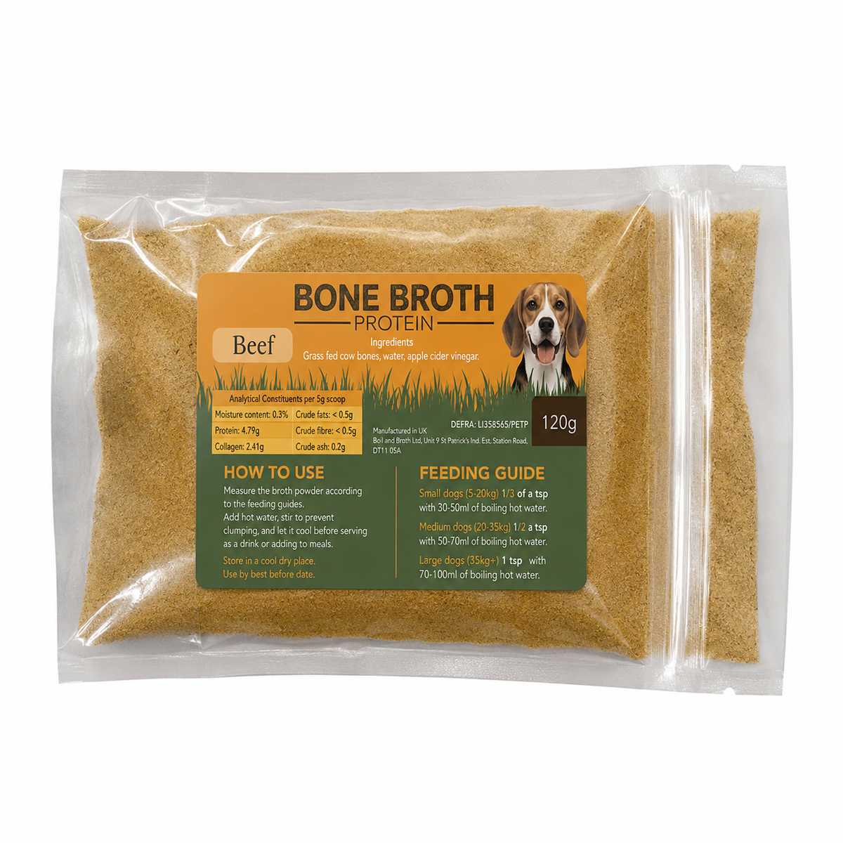 Beef Bone Broth for Dogs – 120g