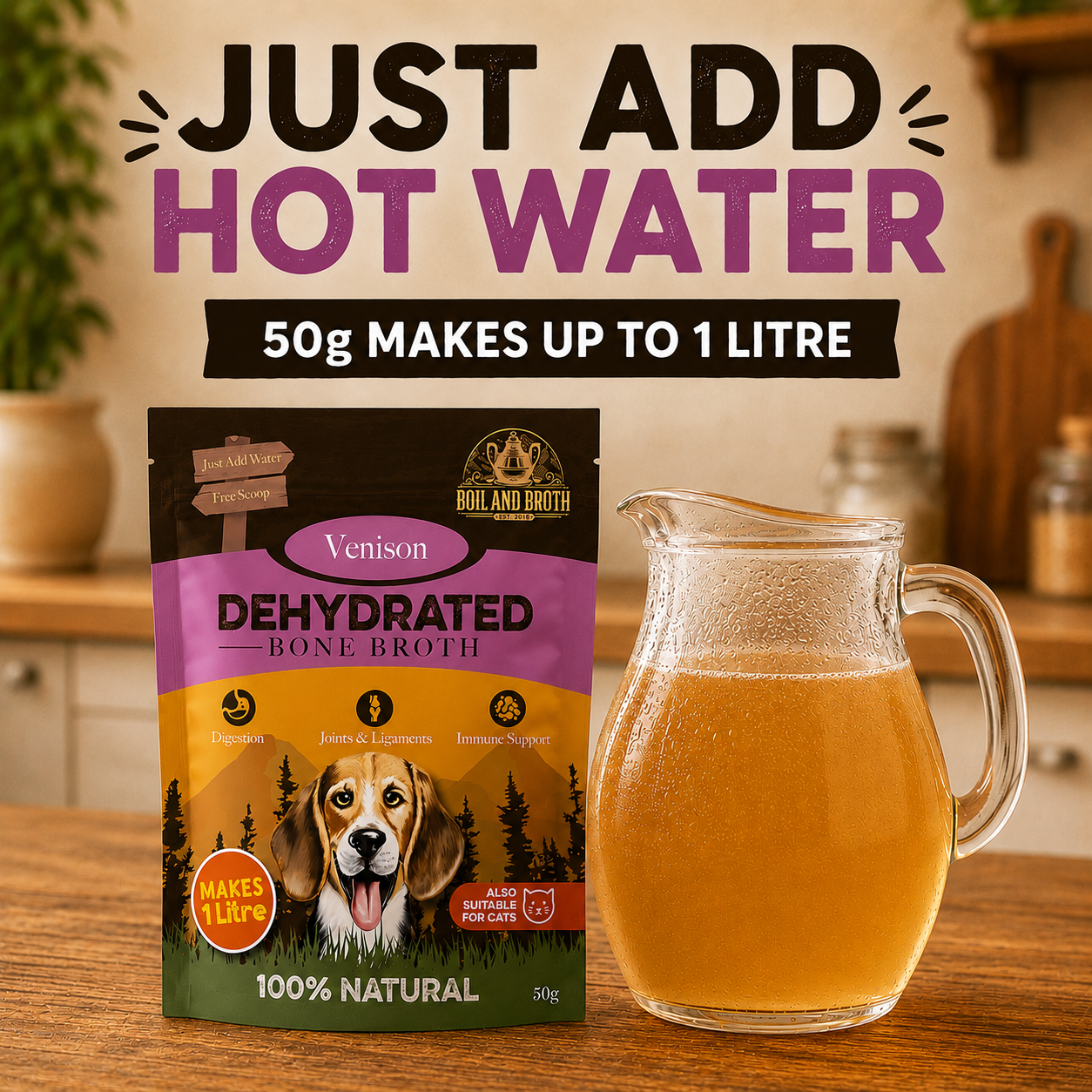 Venison Bone Broth for Dogs – 50g