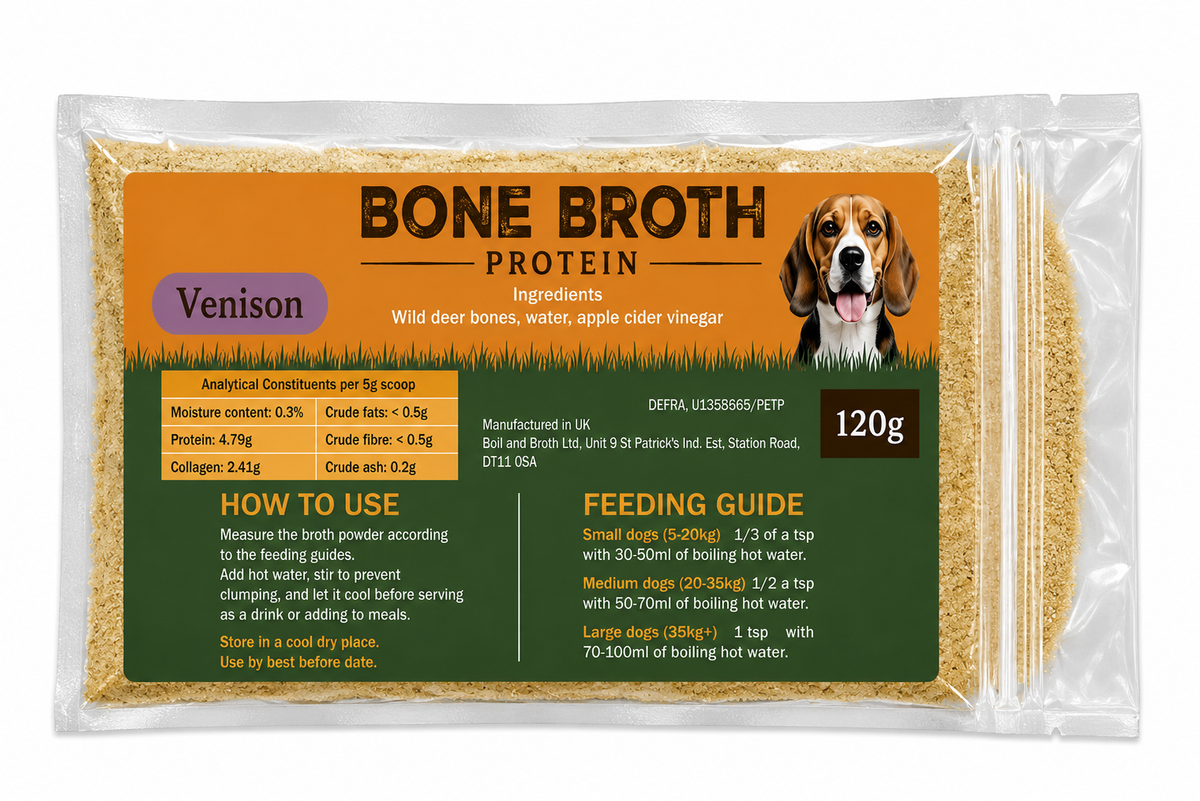 Venison Bone Broth for Dogs – 120g